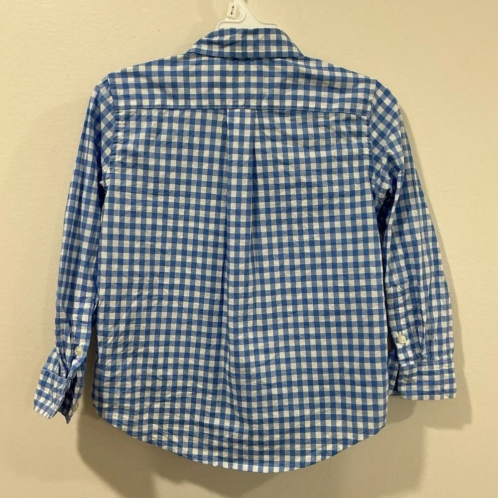 Ralph Lauren Boys Button Down Shirt Lot Of 2 Long Sleeve Sz 4 4T Gingham Preppy